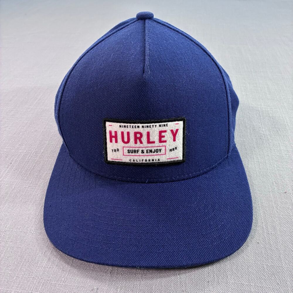 Hurley Snapback Hat Blue Surf Enjoy California Patch Cap Adjustable